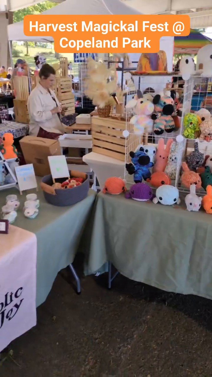 Frolic and Joy booth filled with handmade items at a local craft market